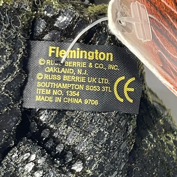 Flemington Frog Russ 6” Plush Stuffed Beanie Green Earth Zone Zonies Item 1354 - Picture 9 of 12